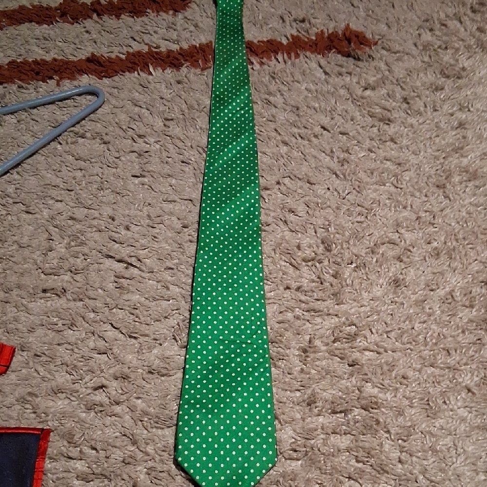 Polo by Ralph Lauren Green and White Dotted Tie